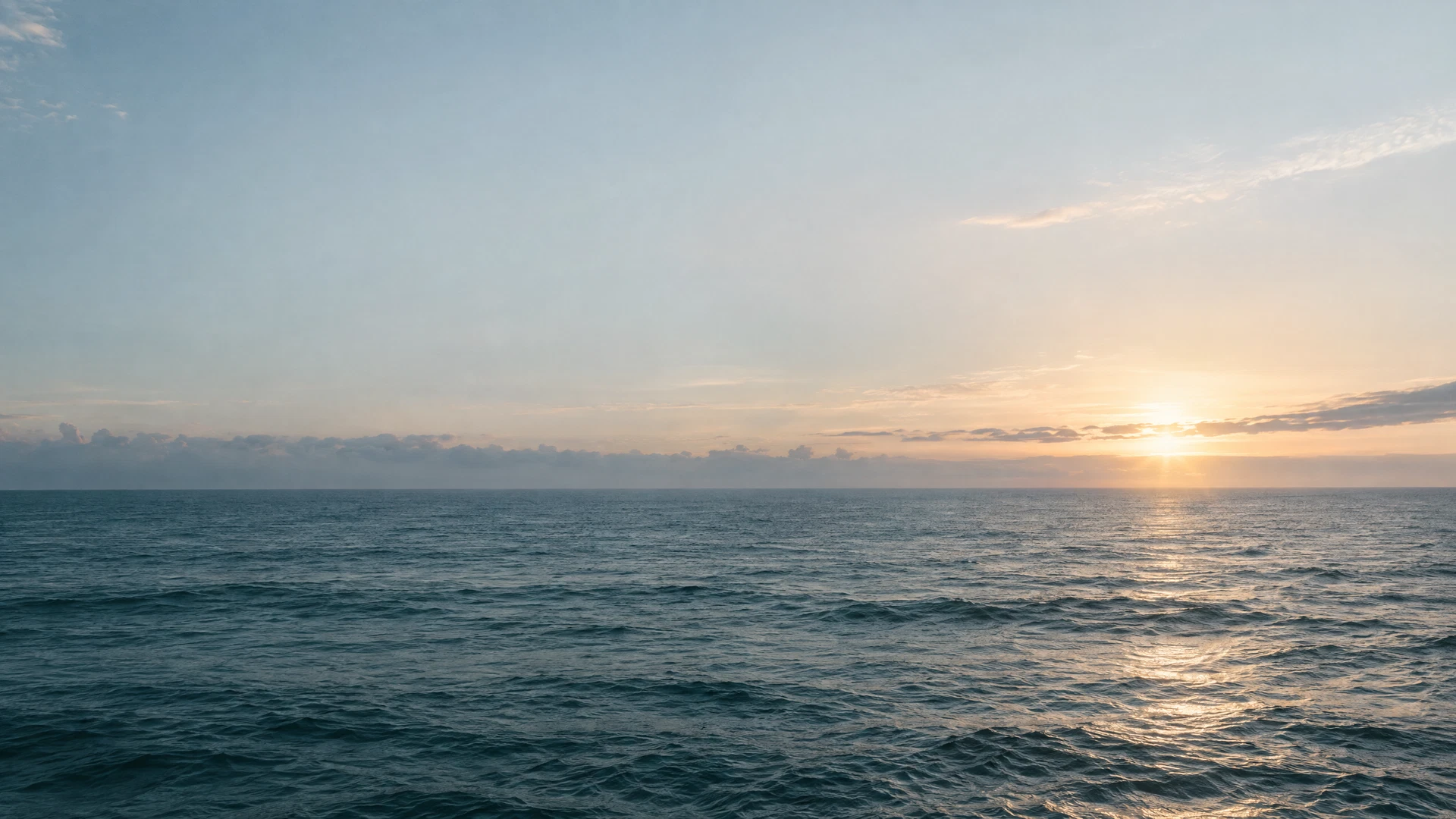 Calm ocean horizon in morning light